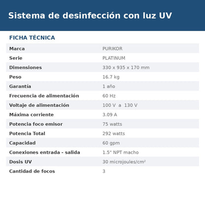 PKUV-60-RAV-PH ficha