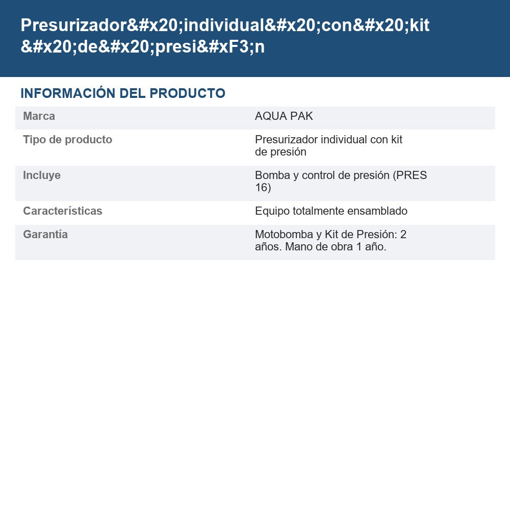 PRES-AP10XB127-P16 info
