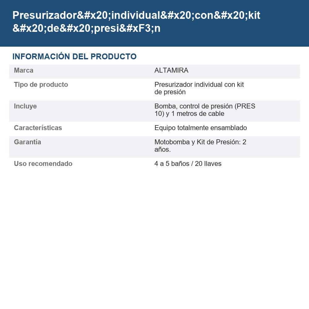 PRES-LO54127-P10 info