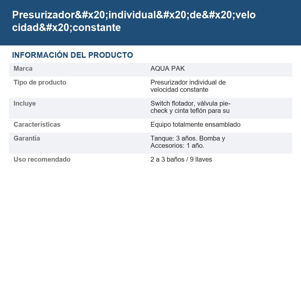 PRES-PET08-50L info