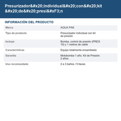 PRES-PET08-P10 info