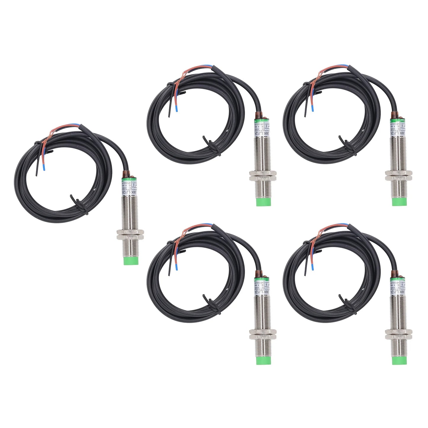 5 Pcs Inductive Proximity Sensor M12 Approach Sensor NPN NC IP65 Waterproof Inductive Proximity Switch 6-36VDC