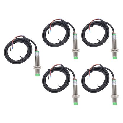 5 Pcs Inductive Proximity Sensor M12 Approach Sensor NPN NC IP65 Waterproof Inductive Proximity Switch 6-36VDC