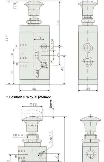 Xinyi type XQ230410 XQ25061 230610 250410 Two Position Three Way Top Stem Valve Pneumatic Mechanical Valve