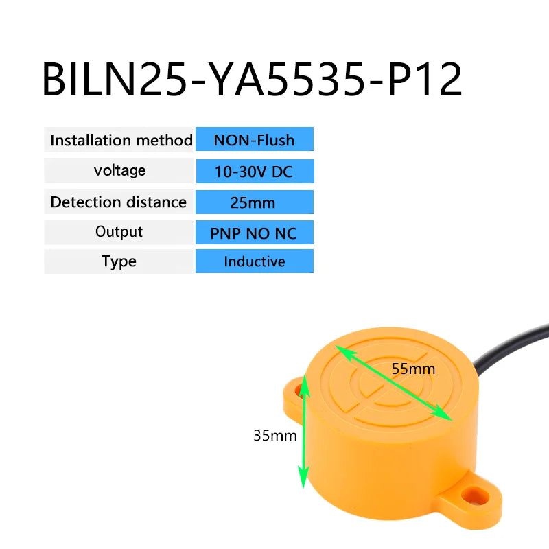 Cylindrical proximity switch sensor 12-24VDC IP67 waterproof Flat circular shape NPN or PNP
