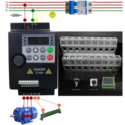 220V 0.75KW/1.5KW/2.2KW 1HP/2HP/3HP Economical Mini VFD Variable Frequency Drive Converter for Motor Speed Control Inverter