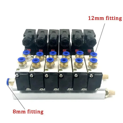 Solenoid Valve Multi-way Combination 4V210-08 Manifold Stations DC12V 24V AC220V With Fittings 5 port 2 position Solenoid Valves
