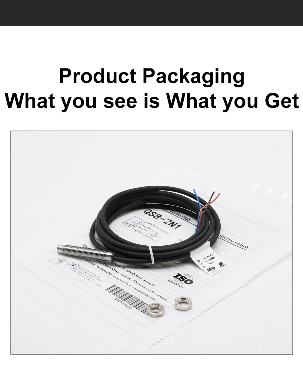 Cloweit M8/M12 All Metal Encapsulated Proximity Switch Sensor Inductive Three Wire NPN Normally Open