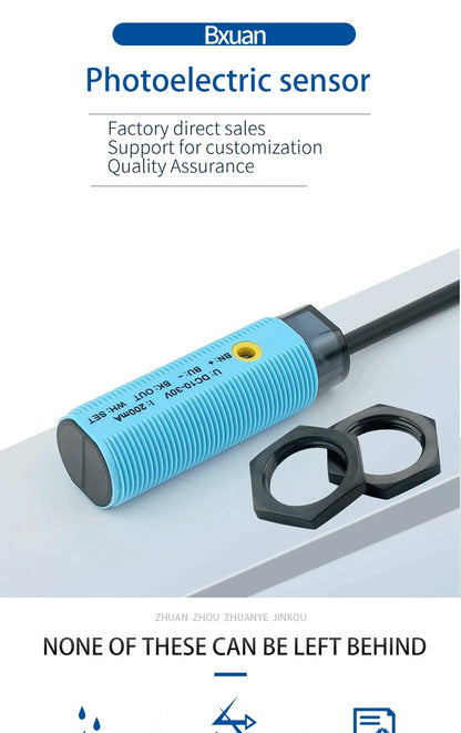 Long Range Sensing Range 1M Photoelectric proximity switch sensor 10-30V DC NPN PNP NO IP67 waterproofNC
