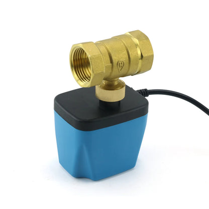 Válvula de Bola Motorizada Normalmente Cerrada 1/2"-2" (DN15-DN32), Latón, 2 Hilos, 12V/24V/220V