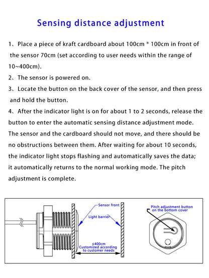 XKC-KL200 Laser Ranging Distance Sensor Human Proximity Diffuse Reflection Photoelectric Motion Sensor