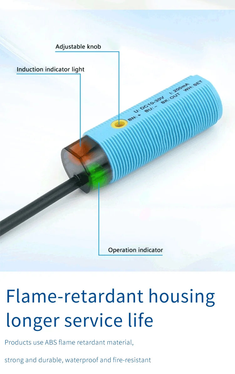 Long Range Sensing Range 1M Photoelectric proximity switch sensor 10-30V DC NPN PNP NO IP67 waterproofNC