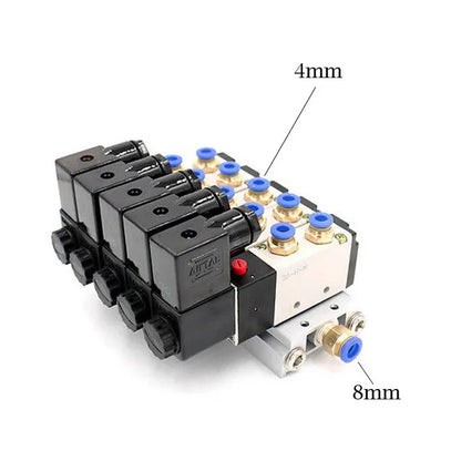 Solenoid Valve Multi-way Combination 4V210-08 Manifold Stations DC12V 24V AC220V With Fittings 5 port 2 position Solenoid Valves