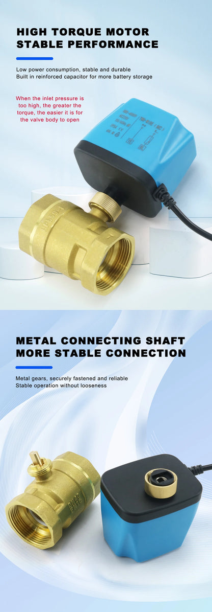 1/2" 3/4" 1" 2" Normally Closed Motorized Ball Valve 220V 12V 24V 2-Wire Brass Electric Solenoid Valve DN15 DN20 DN25 DN32
