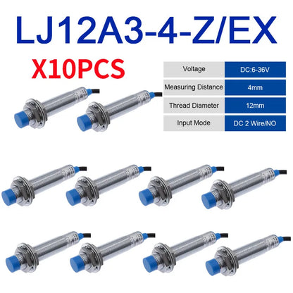 10PCS LJ12A3-4 BX/BY/AX/AY J-DZ/EZ Inductive Proximity Switch LJ12A3-2 BX NPN PNP Sensor NO NC DC5~36V 4mm Detection Distance
