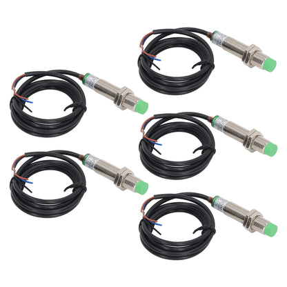5 Pcs Inductive Proximity Sensor M12 Approach Sensor NPN NC IP65 Waterproof Inductive Proximity Switch 6-36VDC