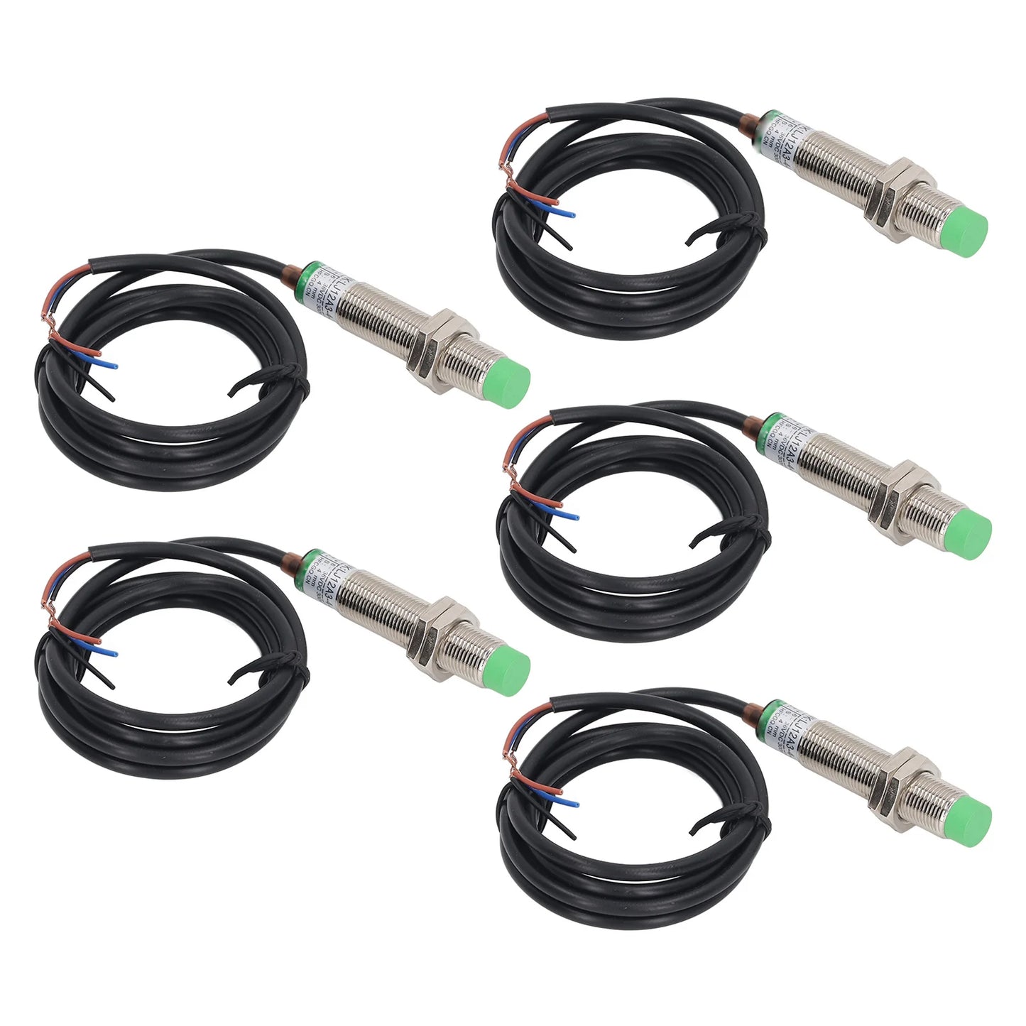 5 Pcs Inductive Proximity Sensor M12 Approach Sensor NPN NC IP65 Waterproof Inductive Proximity Switch 6-36VDC