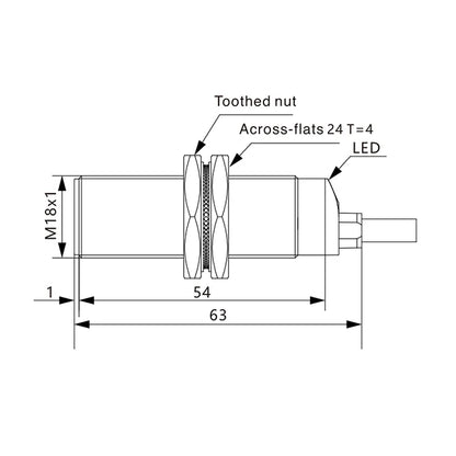 Customizable Industrial For M18 Hall Sensor NPN PNP Inductive Proximity Sensor With Metal Face