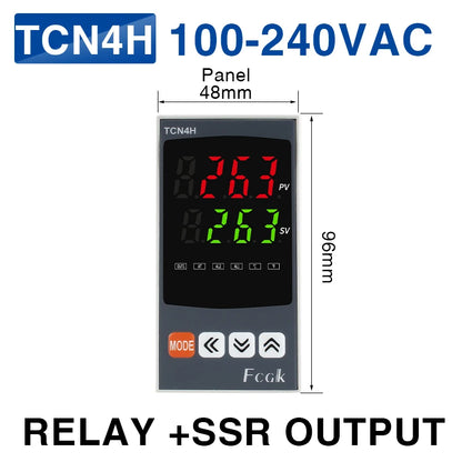 Digital Thermostat SSR+RELAY Output Universal Input TC4S TC4H TC4M PID Temperature Controller Regulator SSR Relay 110VAC 220V