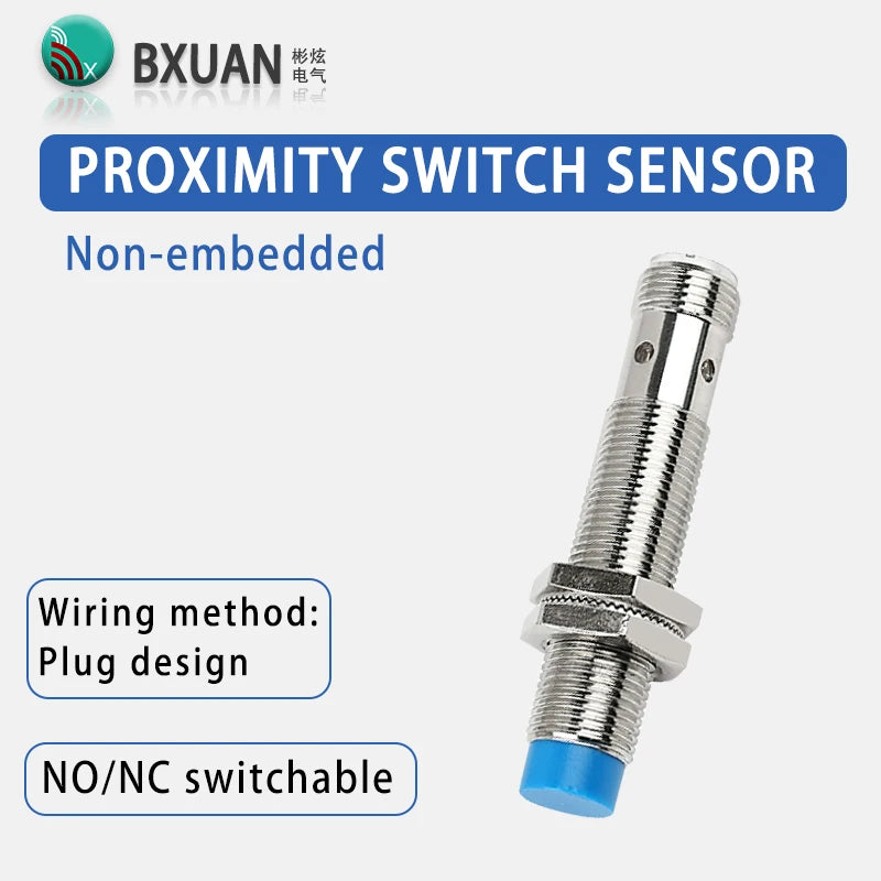 BXUAN M12 Inductive Proximity Switch Sensor Flush DC 10-30V AC90-250V NPN PNP NO NC output