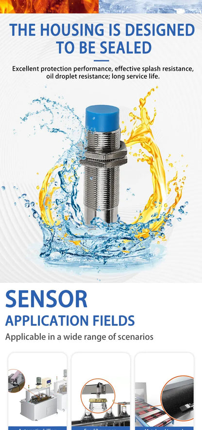M30 Inductive proximity switch sensor Flush 10-30VDC 10mm detection distance PNP or NPN