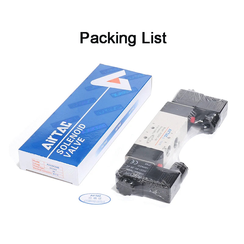AirTAC 4V130C-06 4V230C-08 4V330C-10 4V430C-15 Pneumatic Air Solenoid Valve 5 Port 3 Position Way Reversing  12V 24V 110V 220V