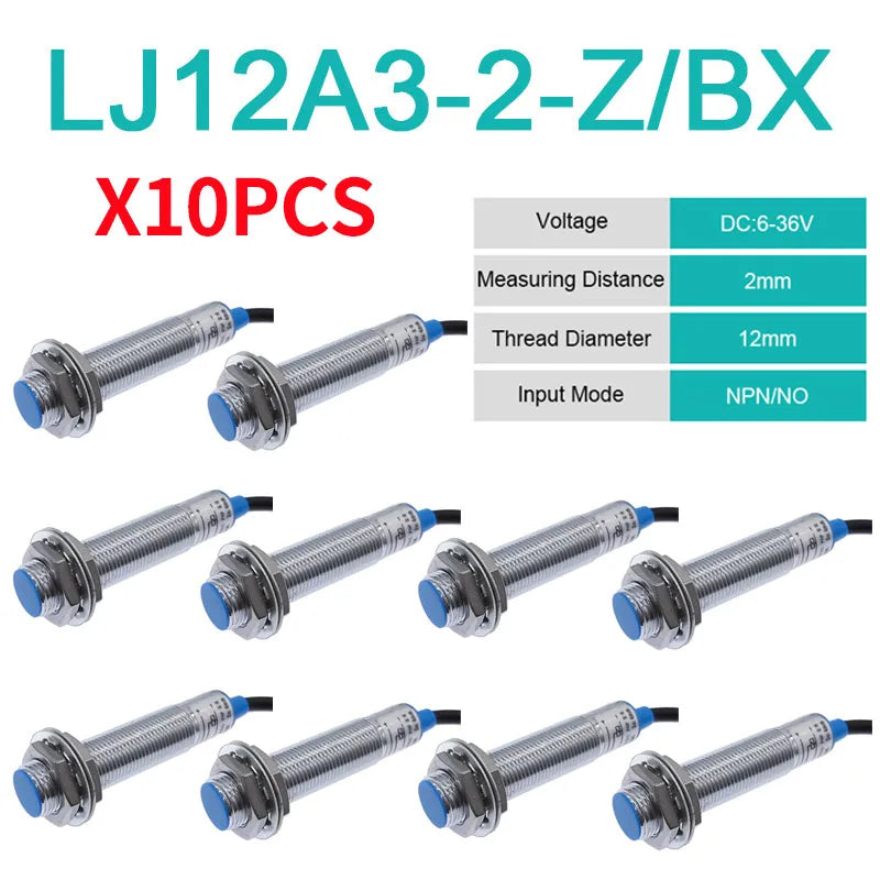 10PCS LJ12A3-4 BX/BY/AX/AY J-DZ/EZ Inductive Proximity Switch LJ12A3-2 BX NPN PNP Sensor NO NC DC5~36V 4mm Detection Distance