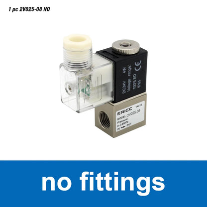 2V025-08 Normally Open 12V 24V 220V 1/4" BSP 2 Way 2 Position Air Solenoid Valve 2V025-08 Pneumatic Control Valve