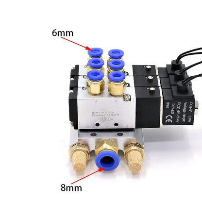 Pneumatic Solenoid Valve 4V110-06 Manifold Stations Multi-way Combination DC12V 24V AC220V 5 port 2 position Solenoid Valves