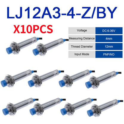10PCS LJ12A3-4 BX/BY/AX/AY J-DZ/EZ Inductive Proximity Switch LJ12A3-2 BX NPN PNP Sensor NO NC DC5~36V 4mm Detection Distance