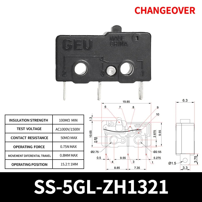 10/50/100PCS Micro Limit Switch with Open/Close Function - Durable Snap Action for Home Appliances and Equipment
