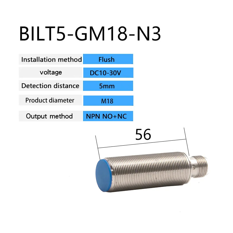 BXUAN M18 Inductive Proximity Switch Sensor Flush DC 10-30V AC90-250V NPN PNP NO NC output