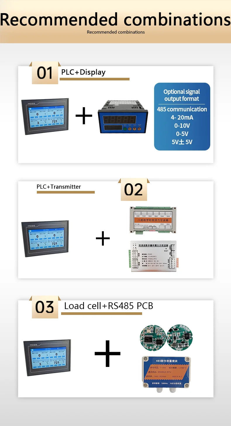 Touch Display Measuring System, 7 Inputs + 16 NPN Transistor Outputs, USB Data Export  PLC Touchscreen Measurement Controller