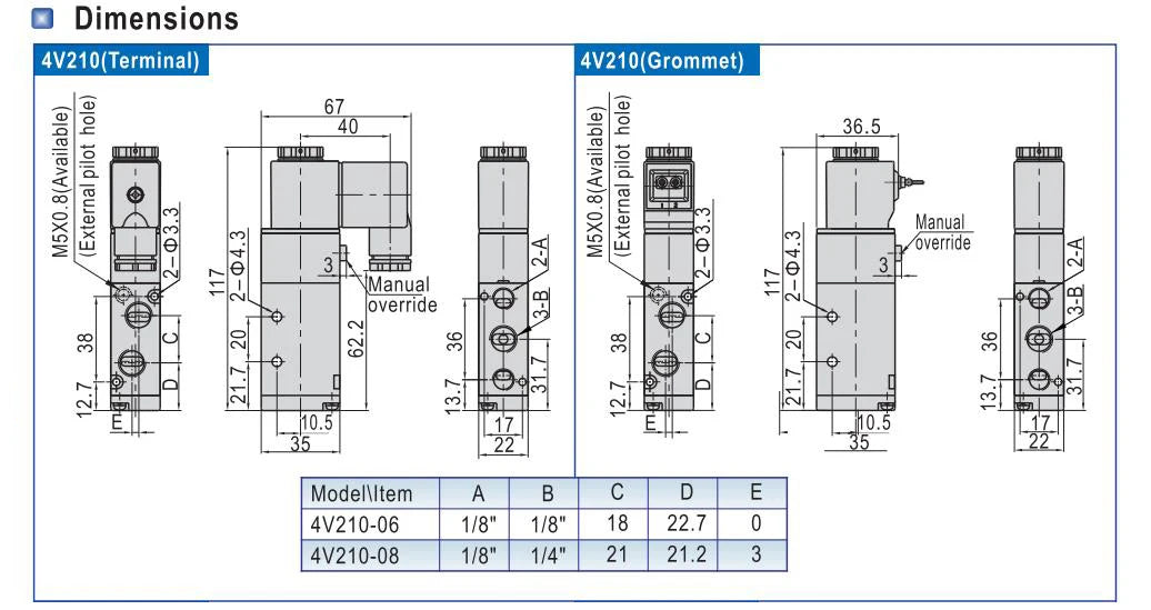 Solenoid Valve Multi-way Combination 4V210-08 Manifold Stations DC12V 24V AC220V With Fittings 5 port 2 position Solenoid Valves