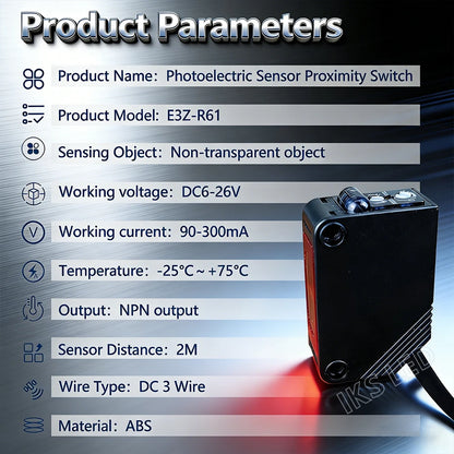 E3Z-R61 Photoelectric Switch DC 12~24V Diffuse Reflection Infrared Switch Diffuse Reflective Sensor