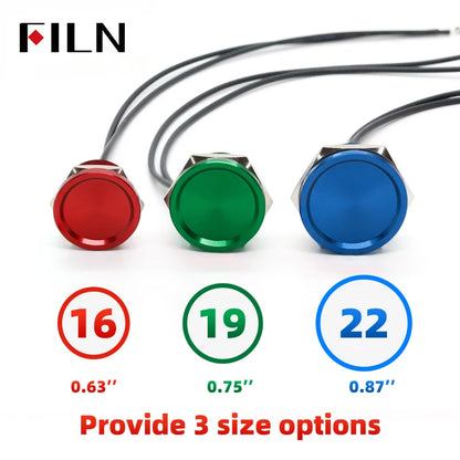 FILN Piezo Push Button Switch Waterproof IP68 16mm 19mm 22mm Industrial Medical Marine  Protection Pulse Output Touch Switch