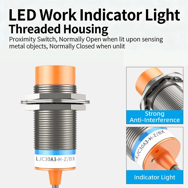 Inductive Metal Proximity Switch M30 Sensor DC Three Line PNP/NPN Normally Open LJ30A3-10-Z/BY Detecting Distance 10mm