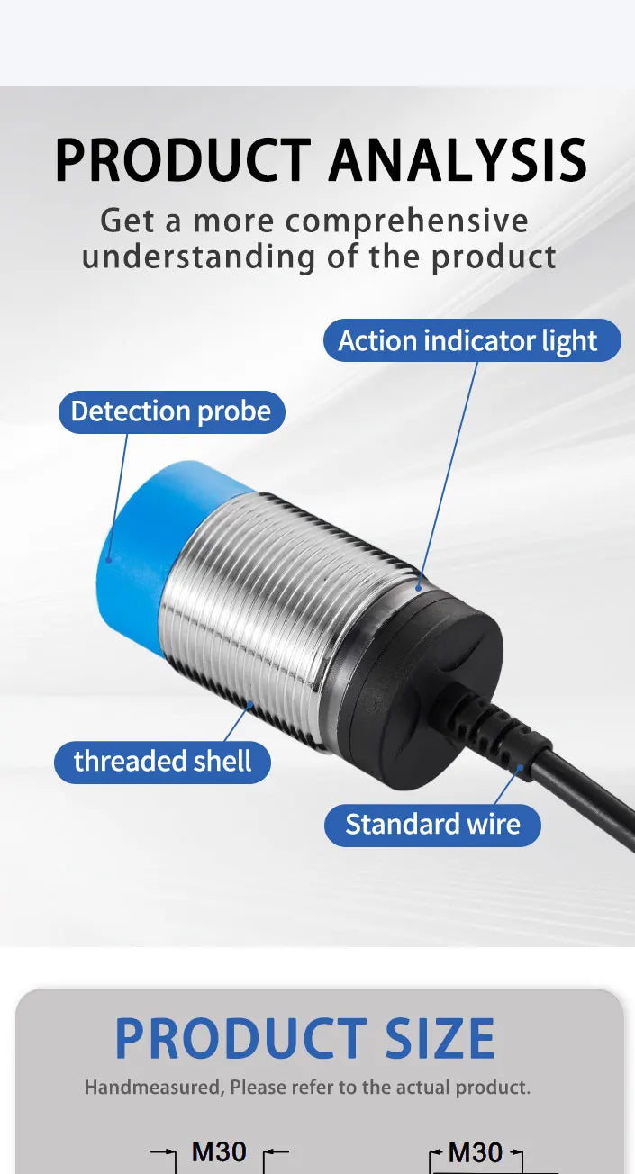 BXUAN M30 Inductive Proximity Switch Sensor Flush DC 10-30V AC90-250V NPN PNP NO NC output