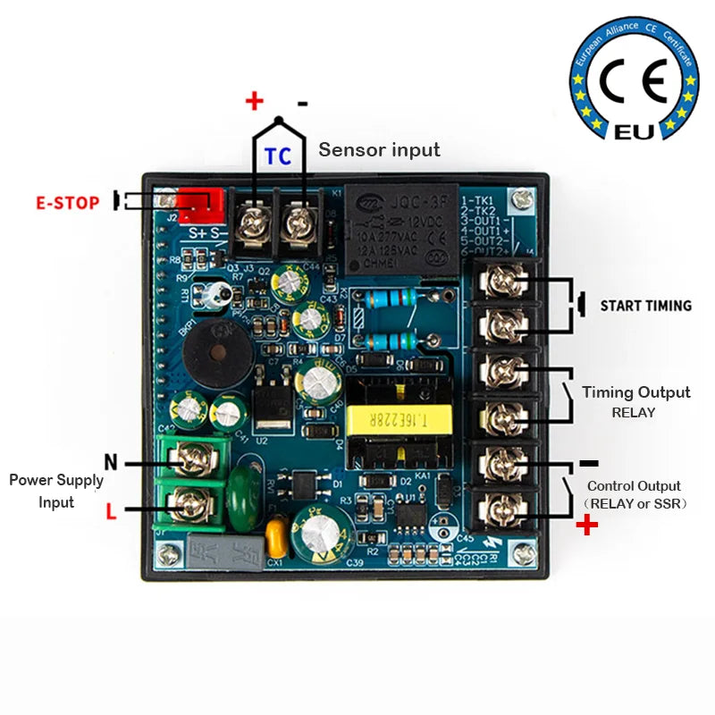Controlador de Temperatura PID para Termofijado (Heat Press), Temporizador y Contador, Pantalla Táctil LCD