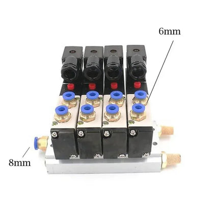 Solenoid Valve Multi-way Combination 4V210-08 Manifold Stations DC12V 24V AC220V With Fittings 5 port 2 position Solenoid Valves