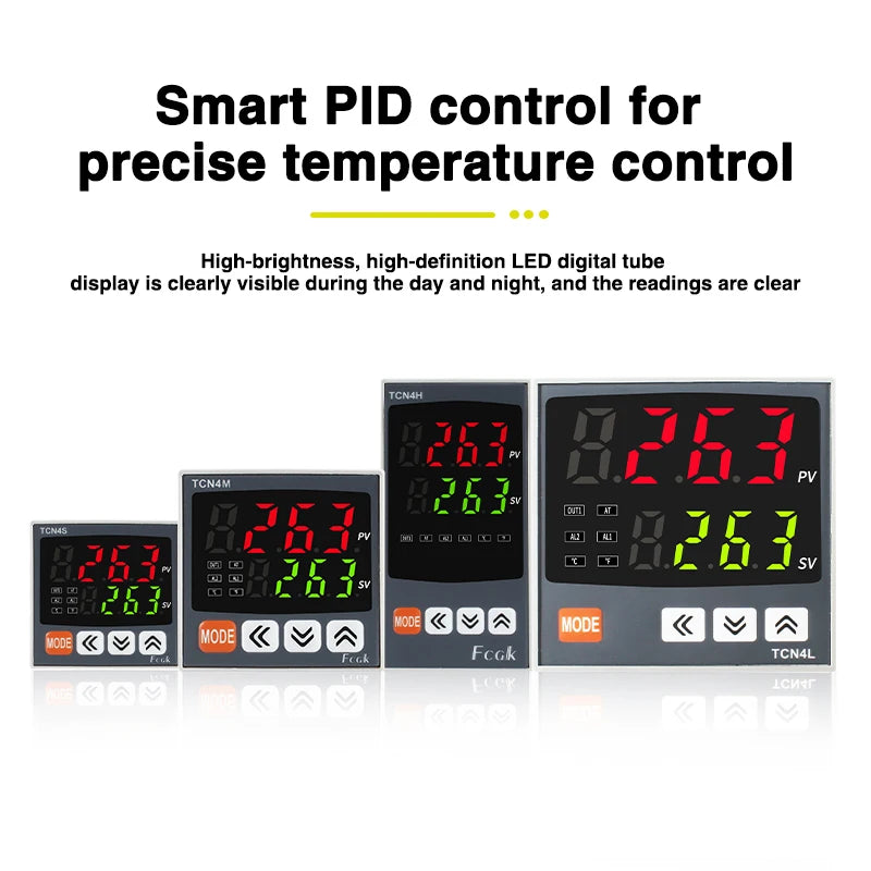 Controlador de Temperatura PID Digital TC4S/TC4H/TC4M, Salida SSR+Relé, Entrada Universal, 110/220VAC