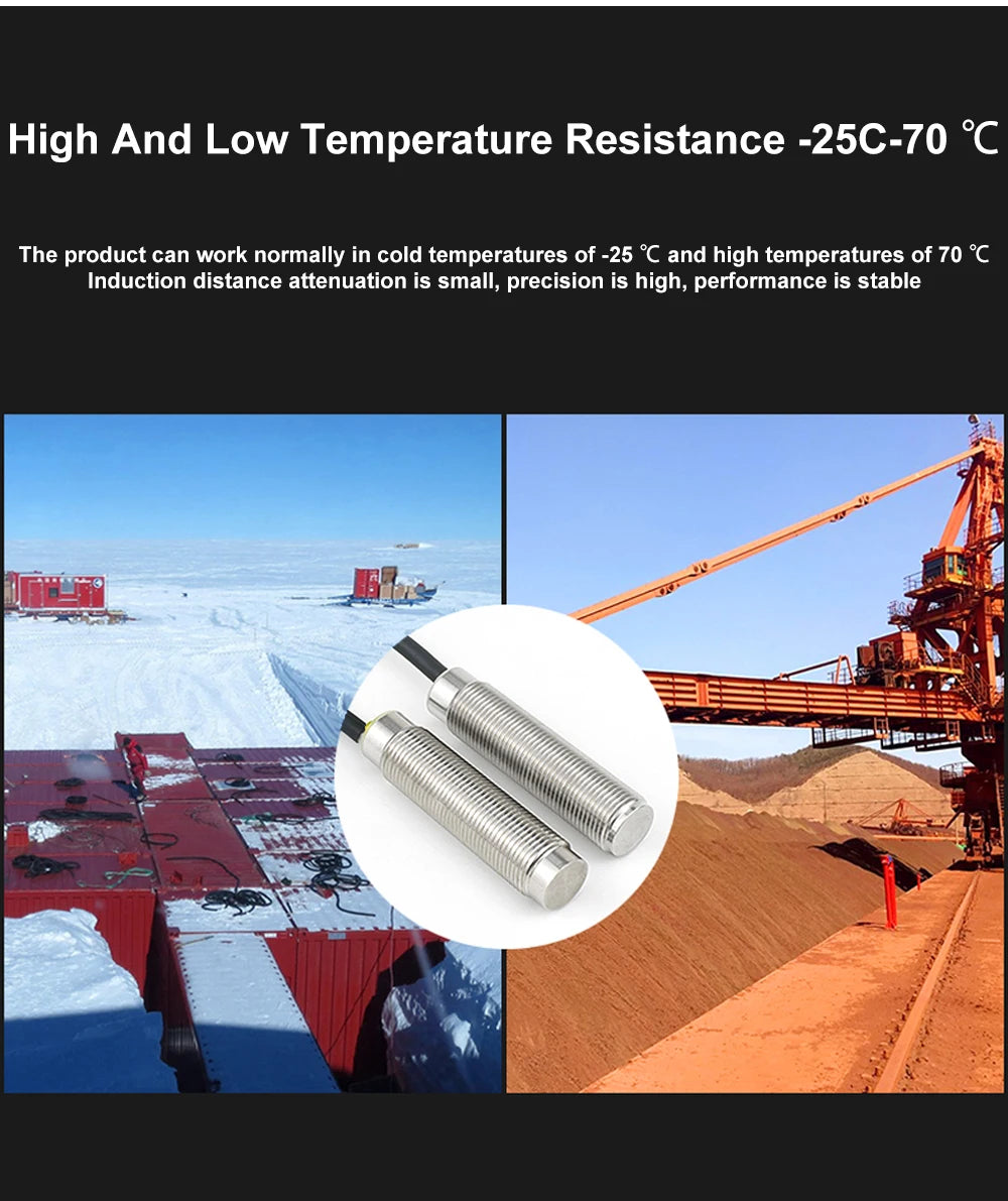 Cloweit M8/M12 All Metal Encapsulated Proximity Switch Sensor Inductive Three Wire NPN Normally Open