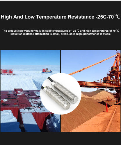 Cloweit M8/M12 All Metal Encapsulated Proximity Switch Sensor Inductive Three Wire NPN Normally Open