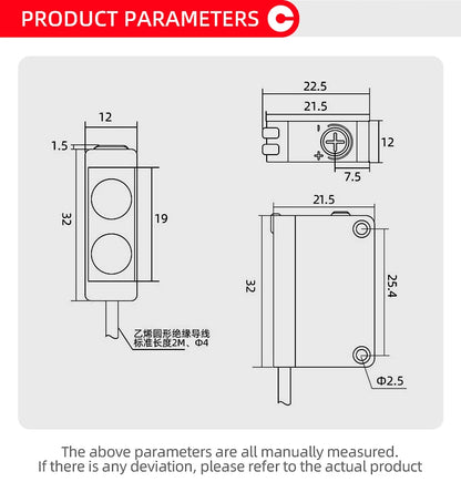 10-300mm Sensing Distance Infrared Diffuse Reflection BackgroundPNP/NPN NO/NC IP67 Optical Sensor DC10-30V Adjustable