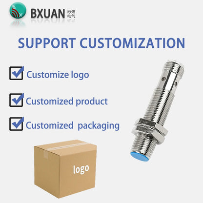 BXUAN M12 Inductive Proximity Switch Sensor Flush DC 10-30V AC90-250V NPN PNP NO NC output