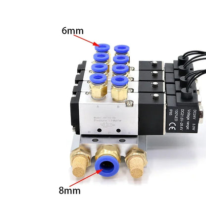 Pneumatic Solenoid Valve 4V110-06 Manifold Stations Multi-way Combination DC12V 24V AC220V 5 port 2 position Solenoid Valves