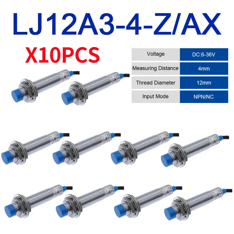 10PCS LJ12A3-4 BX/BY/AX/AY J-DZ/EZ Inductive Proximity Switch LJ12A3-2 BX NPN PNP Sensor NO NC DC5~36V 4mm Detection Distance