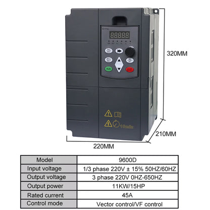 220V1.5KW 2.2KW 4KWSingle Phase input and 3 Phase Output Frequency Converter / Adjustable Speed Drive / Frequency Inverter / VFD