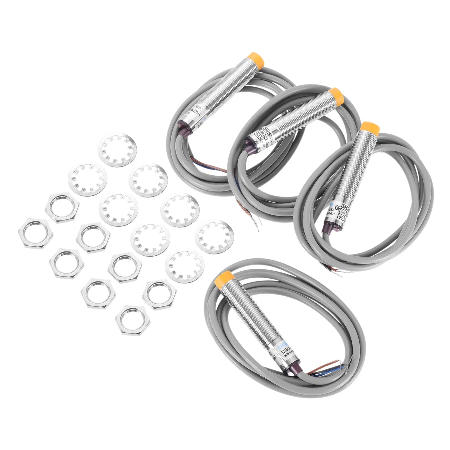 4Pcs Inductive Proximity Sensor M12 Normally Open Detection Approach Switch 4mm Detecting Distance NPN NO DC6V-36V LJ12A3-4-Z/BX