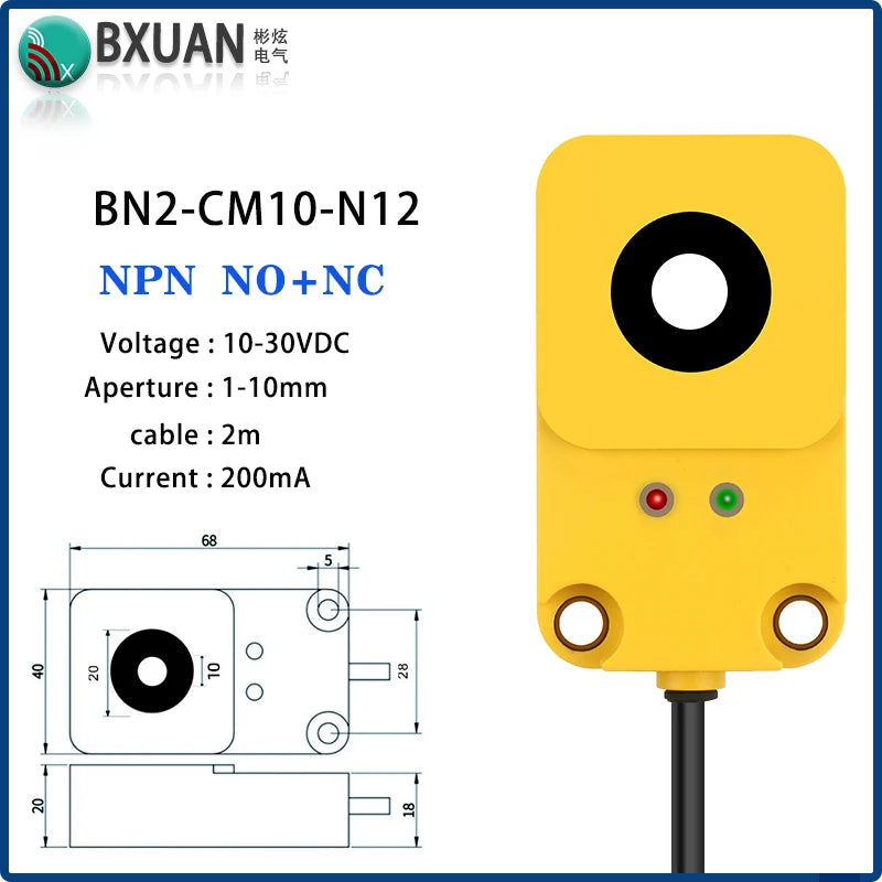Ring proximity switch sensor 12-24VDC IP67 waterproof Inductive type Detecting metal count NPN or PNP